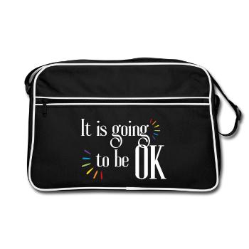 It's All Going to Be Okay Quote Inspiration and Motivation - Retro Bag - black/white - Front
