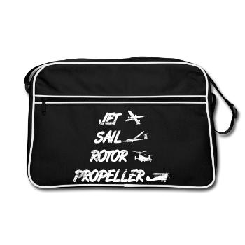 Nozzles sail rotor propeller aircraft - Retro Bag - black/white - Front