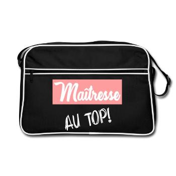 GELIEBTE. VIELEN DANK. DANKE, HERRIN - Retro Tasche - Schwarz/Weiß - Vorne