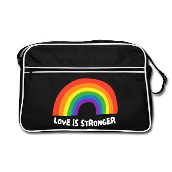 Love is stronger. LGBT - Retro Bag - black/white - Front