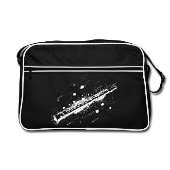 Flöte Streetart - Retro Tasche - Schwarz/Weiß - Vorne