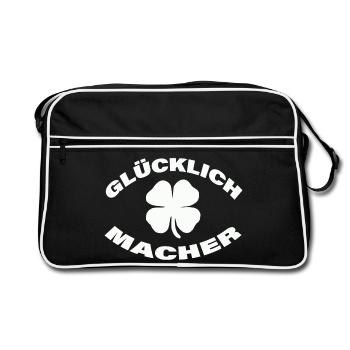 HAPPINESS MAKER - Retro Bag - black/white - Front