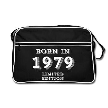born in 1979, year of birth, 1979 - Retro Bag - black/white - Front
