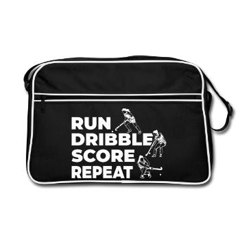 Feldhockeyspieler - Retro Tasche - Schwarz/Weiß - Vorne