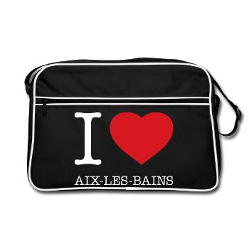J’ADORE AIX-LES-BAINS - Sac Retro - noir/blanc - Devant