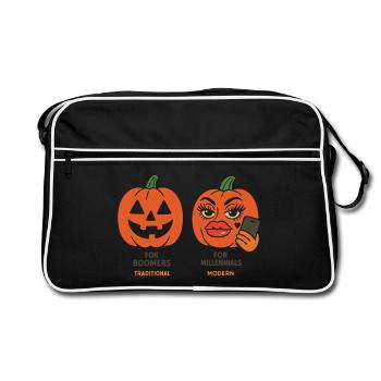 Expressive Halloween Pumpkin Designs - Retro Bag - black/white - Front