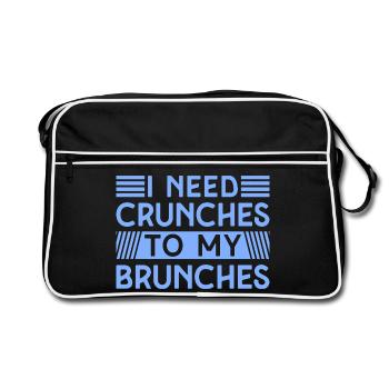 Fitness Motivation Bodybuilder I Need Crunches - Retro Bag - black/white - Front