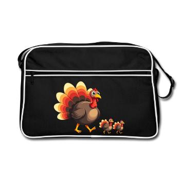 Bébé dinde de Thanksgiving - Sac Retro - noir/blanc - Devant