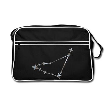 Rangée d’étoiles Conception de constellation - Sac Retro - noir/blanc - Devant
