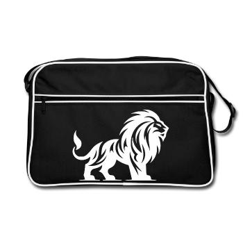 Lion tribal à la crinière - Sac Retro - noir/blanc - Devant