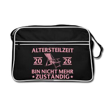 Partial retirement 2026 No longer responsible - pension - Retro Bag - black/white - Front