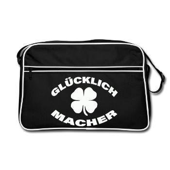 HAPPINESS MAKER - Retro Bag - black/white - Front
