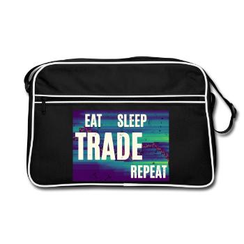 Eat Sleep Trade Repeat - Retro Bag - black/white - Front