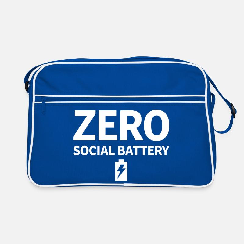 Zero Social Battery Battery Empty Introvert Retro Bag
