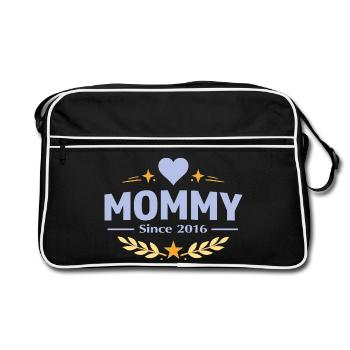 Maman depuis 2016 – Proud Mom Design - Sac Retro - noir/blanc - Devant