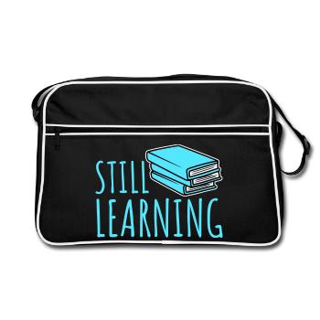 Still Learning Growth Student Motivation Saying - Retro Bag - black/white - Front
