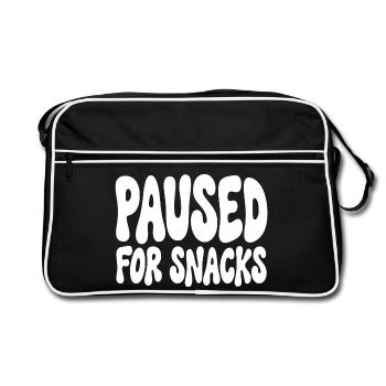 Pause pour des snacks, joueur qui dit de l’humour - Sac Retro - noir/blanc - Devant