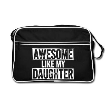 awesome like my  shirt gifts for dad from daughter - Sac Retro - noir/blanc - Devant