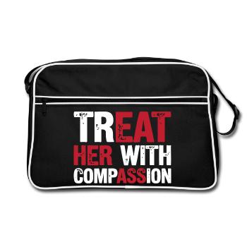 Traitez-la avec compassion - Sac Retro - noir/blanc - Devant
