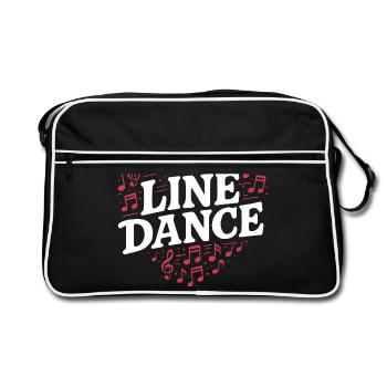 Danse en ligne - Danse avec le cœur - Musique Cadeau - Sac Retro - noir/blanc - Devant