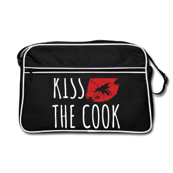 Embrasser le cuisinier - kochen - Spruch - Sac Retro - noir/blanc - Devant