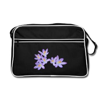 Fleurs de printemps violettes (crocus) - Sac Retro - noir/blanc - Devant