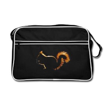 Eichhörnchen - Retro Tasche - Schwarz/Weiß - Vorne