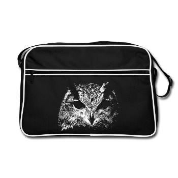 Hibou effrayant - Sac Retro - noir/blanc - Devant