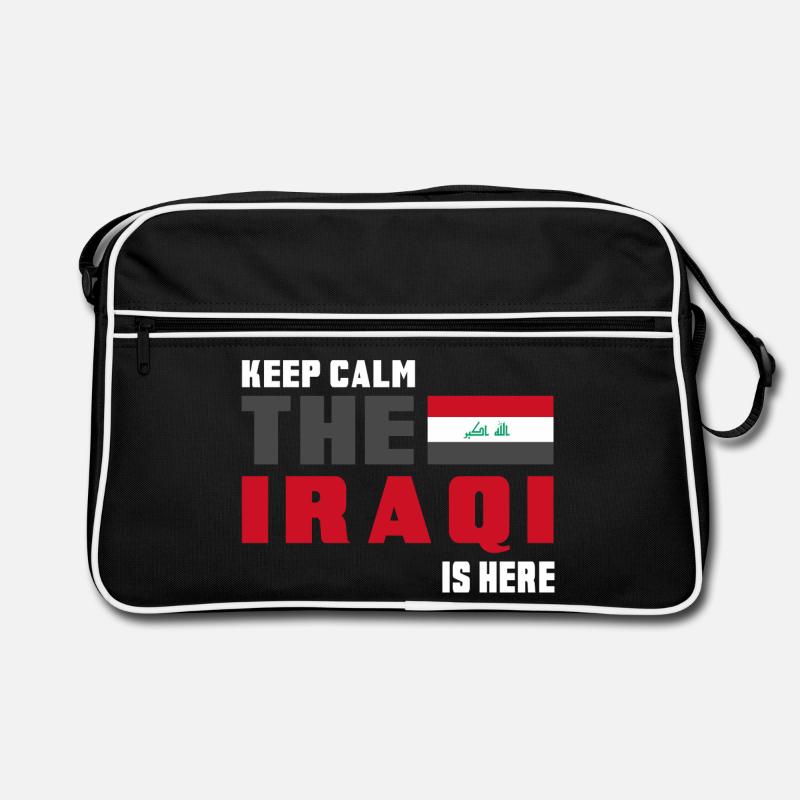 Keep Calm Irak Flaggen Design - Retro Tasche - Schwarz/Weiß