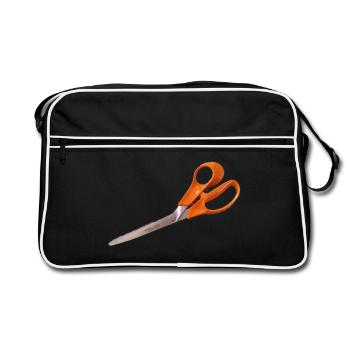 Ciseaux orange - Sac Retro - noir/blanc - Devant