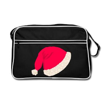 Chapeau de Noël sans texte - Sac Retro - noir/blanc - Devant