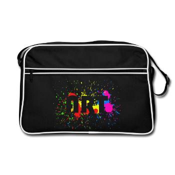 Kunst - abstrakte Farbflecken Design - Art - Retro Tasche - Schwarz/Weiß - Vorne