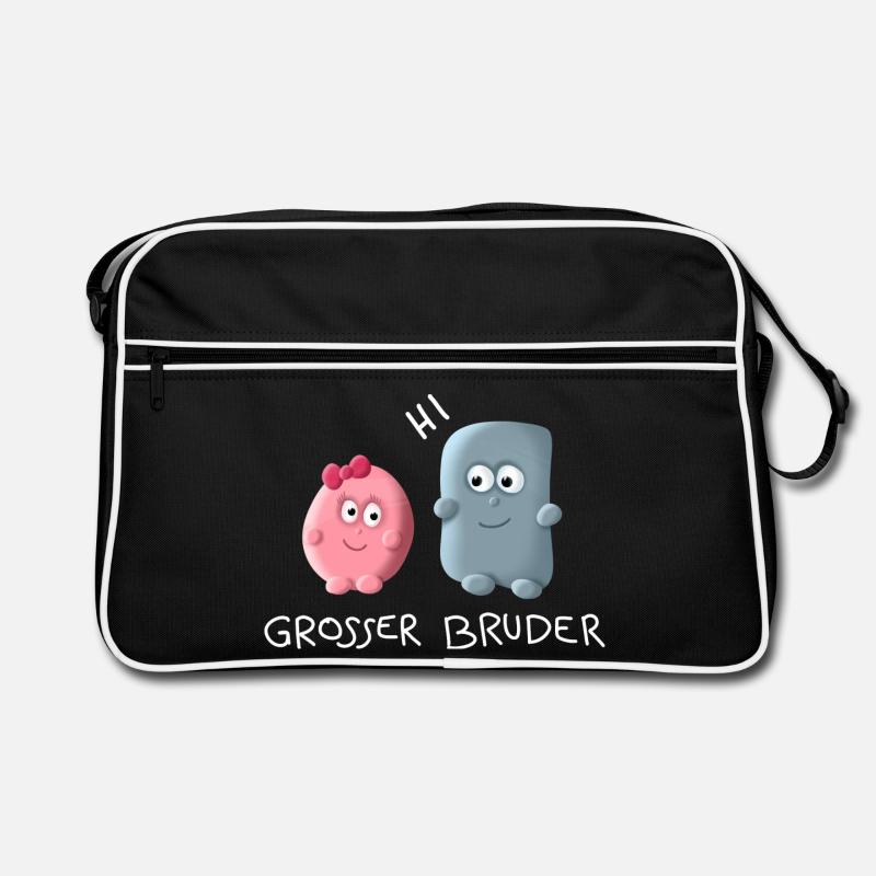 Grosser Bruder - Retro Tasche - Schwarz/Weiß