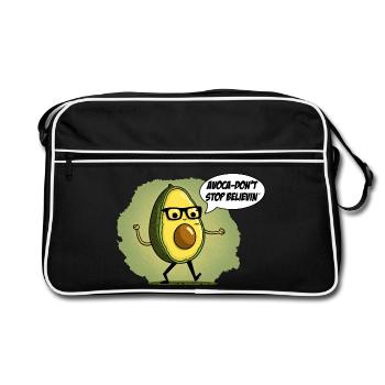 Don't stop beliving Nerd Avocado - Retro Bag - black/white - Front