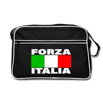 FORZA ITALIA - Sac Retro - noir/blanc - Devant