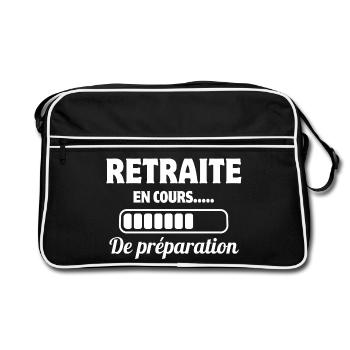 retraite, futur retraité, retraite humour - Sac Retro - noir/blanc - Devant