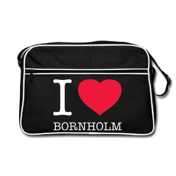 I LOVE BORNHOLM - Retro Bag - black/white - Front
