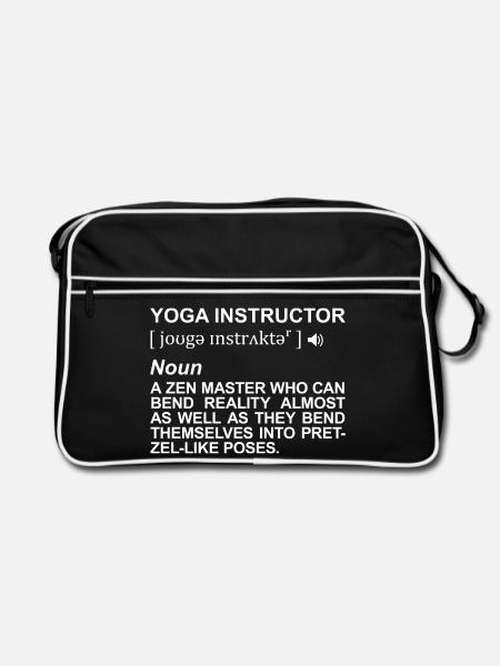 Yoga Teacher Definition - Retro Bag - black/white - Front