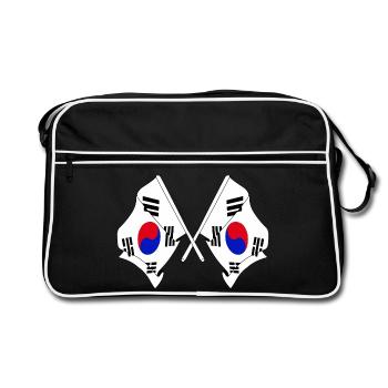 Deux drapeaux croisés de la Corée du Sud - Sac Retro - noir/blanc - Devant