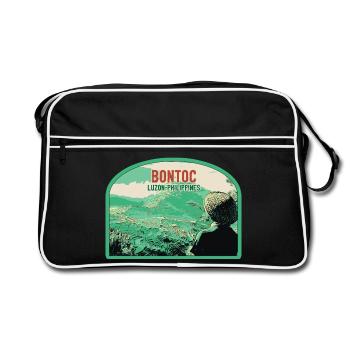Bontoc and its Rice Terraces, Philippines - Retro Bag - black/white - Front