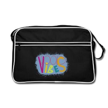 Lebendige Vibes Kunstdesign - Retro Tasche - Schwarz/Weiß - Vorne