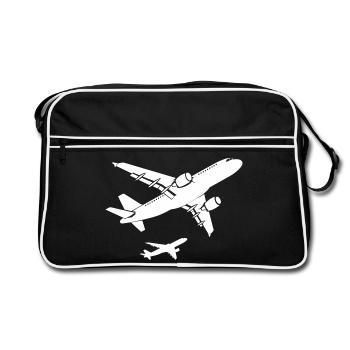 Dessin d’avion - Sac Retro - noir/blanc - Devant