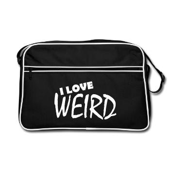 I LOVE WEIRD - Retro Bag - black/white - Front