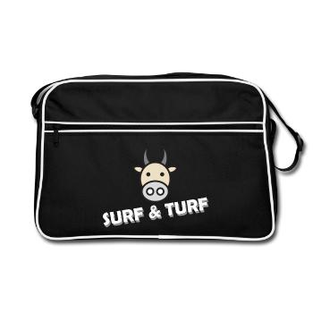 SURF & TURF - Retro Bag - black/white - Front