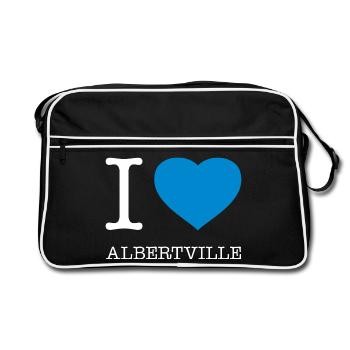 J’ADORE ALBERTVILLE - Sac Retro - noir/blanc - Devant
