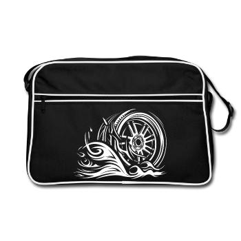 Jante de course avec flammes – Tribal Auto Design - Sac Retro - noir/blanc - Devant