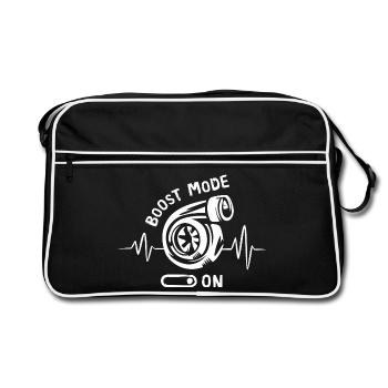 boost mode on - heartbeat tuning and cars - Retro Bag - black/white - Front