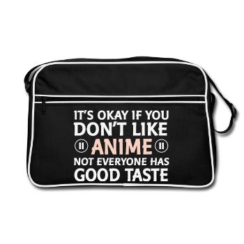 Not everyone likes anime saying - Retro Bag - black/white - Front