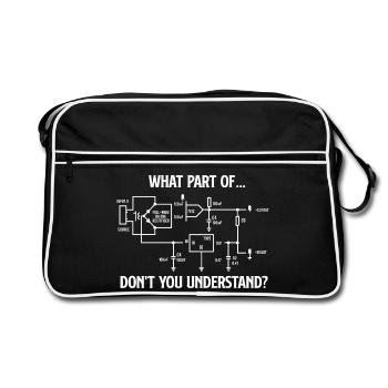 Welchen Teil der Schaltung verstehst du nicht? - Retro Tasche - Schwarz/Weiß - Vorne