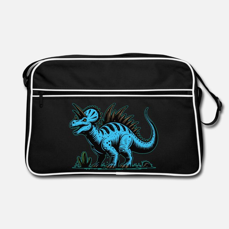 Blauer Mutanten Dinosaurier Design Retro Tasche